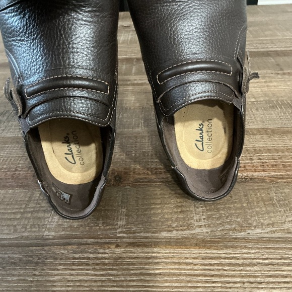 Clarks Collection Slip On Brown Leather Loafers Size 7.5 - Picture 5 of 6